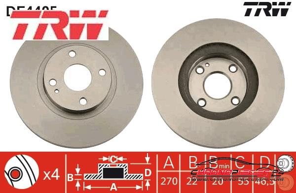 Achat de TRW DF4405 Disque de frein pas chères