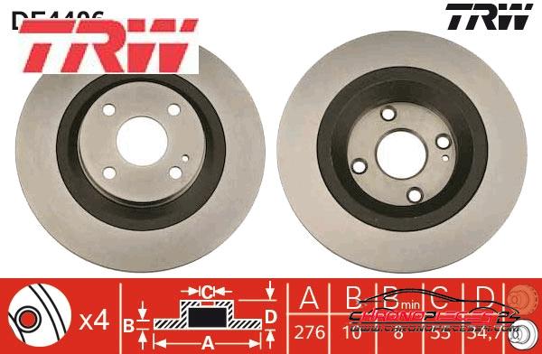 Achat de TRW DF4406 Disque de frein pas chères