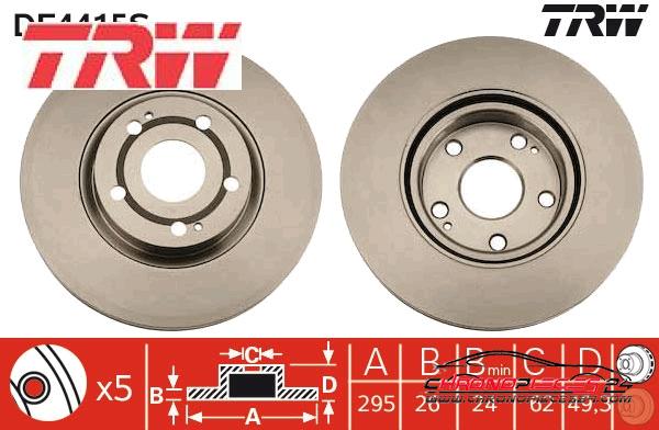 Achat de TRW DF4415S Disque de frein pas chères