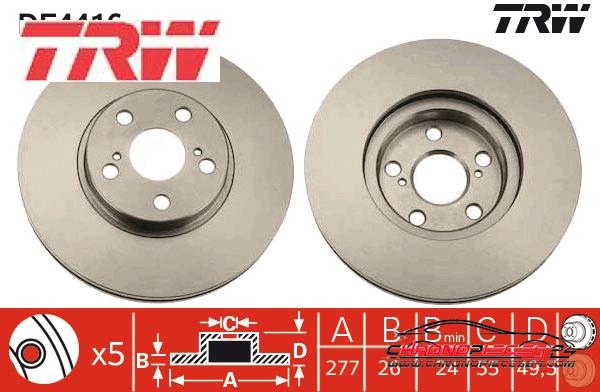 Achat de TRW DF4416 Disque de frein pas chères