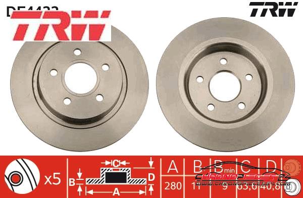 Achat de TRW DF4422 Disque de frein pas chères