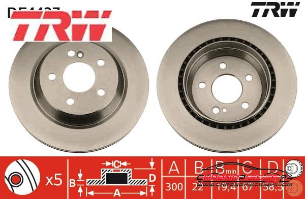 Achat de TRW DF4437 Disque de frein pas chères