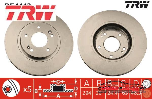 Achat de TRW DF4443 Disque de frein pas chères