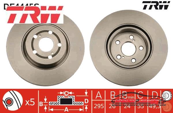 Achat de TRW DF4445S Disque de frein pas chères