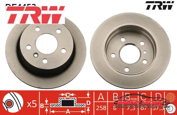 Achat de TRW DF4453 Disque de frein pas chères