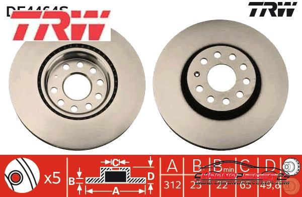 Achat de TRW DF4464S Disque de frein pas chères