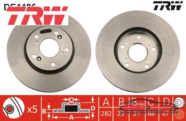 Achat de TRW DF4486 Disque de frein pas chères