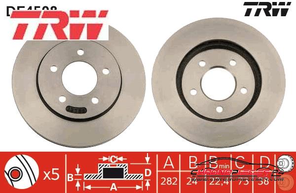 Achat de TRW DF4508 Disque de frein pas chères