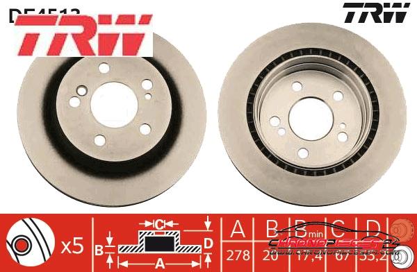 Achat de TRW DF4513 Disque de frein pas chères