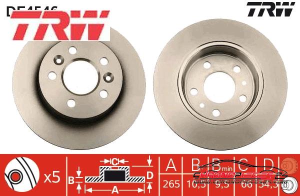 Achat de TRW DF4546 Disque de frein pas chères