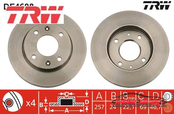 Achat de TRW DF4698 Disque de frein pas chères