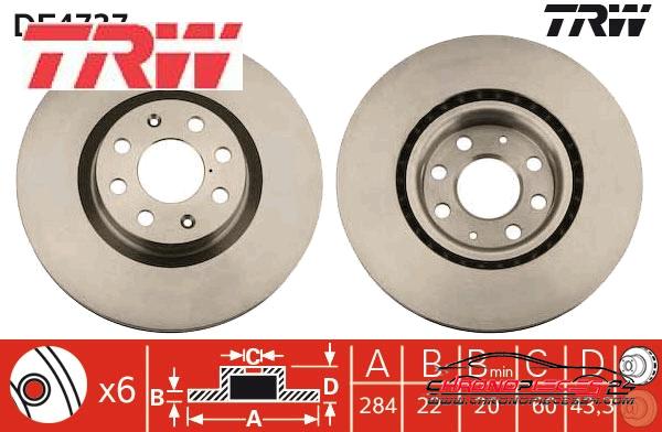 Achat de TRW DF4737 Disque de frein pas chères