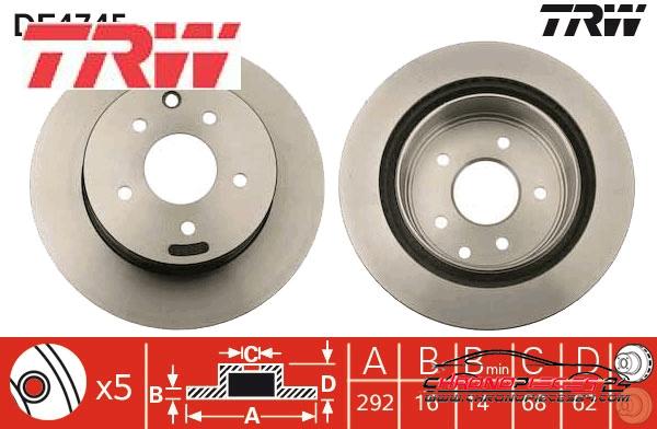 Achat de TRW DF4745 Disque de frein pas chères