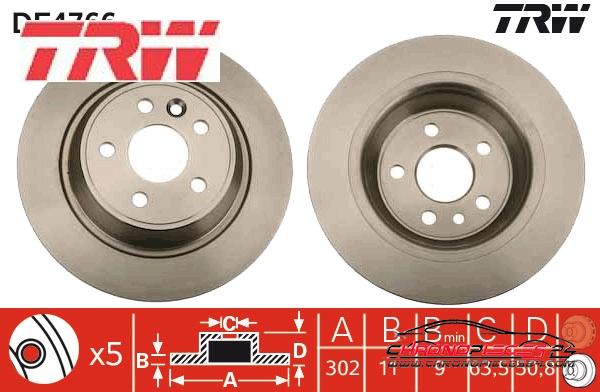 Achat de TRW DF4766 Disque de frein pas chères