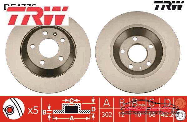 Achat de TRW DF4776 Disque de frein pas chères