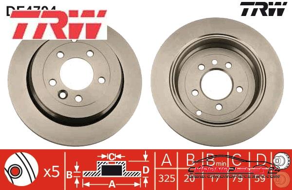 Achat de TRW DF4794 Disque de frein pas chères