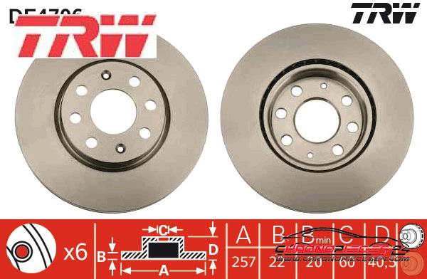 Achat de TRW DF4796 Disque de frein pas chères