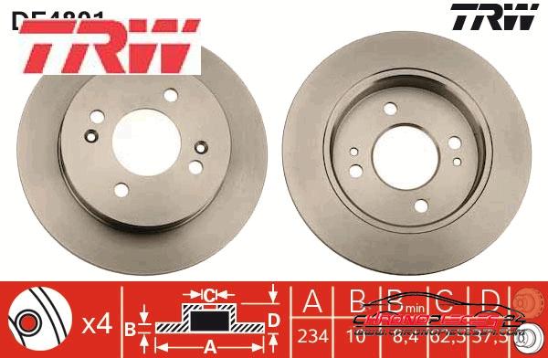 Achat de TRW DF4801 Disque de frein pas chères