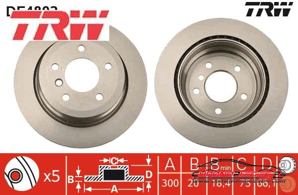 Achat de TRW DF4802 Disque de frein pas chères