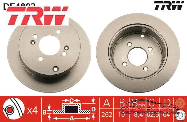 Achat de TRW DF4803 Disque de frein pas chères