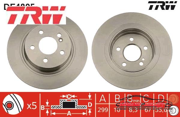 Achat de TRW DF4805 Disque de frein pas chères