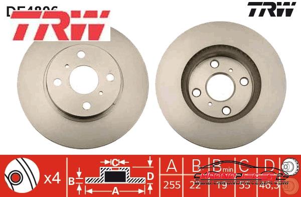 Achat de TRW DF4806 Disque de frein pas chères