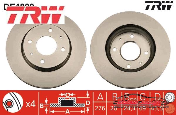 Achat de TRW DF4809 Disque de frein pas chères