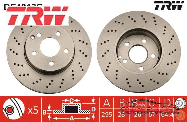 Achat de TRW DF4813S Disque de frein pas chères