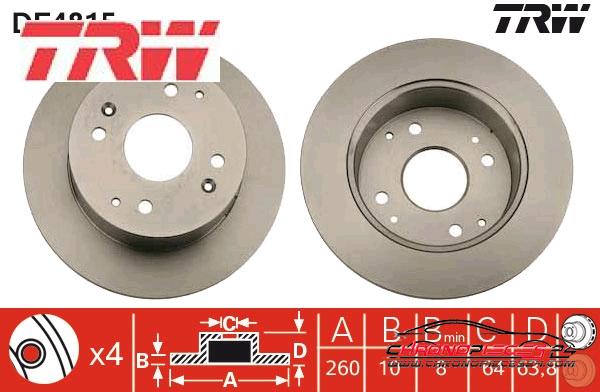 Achat de TRW DF4815 Disque de frein pas chères