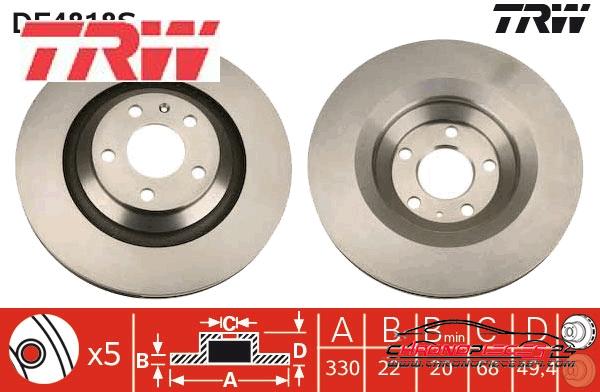 Achat de TRW DF4818S Disque de frein pas chères