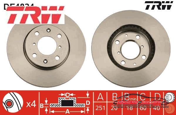 Achat de TRW DF4824 Disque de frein pas chères