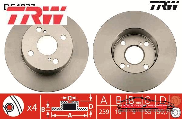 Achat de TRW DF4827 Disque de frein pas chères