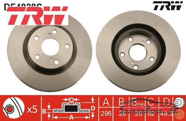 Achat de TRW DF4828S Disque de frein pas chères