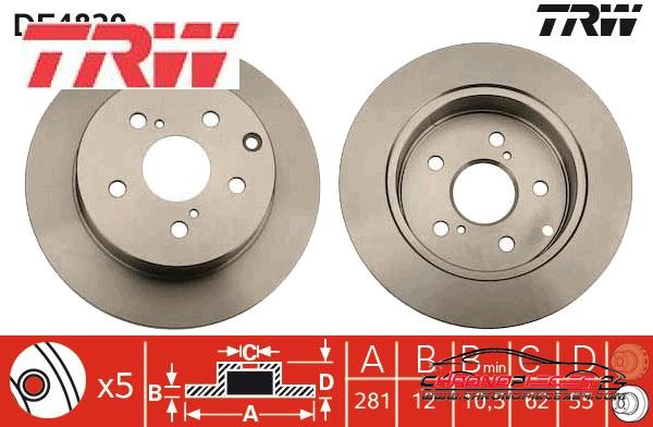 Achat de TRW DF4829 Disque de frein pas chères