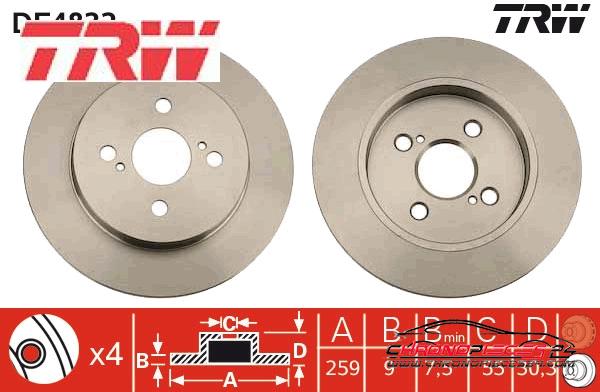 Achat de TRW DF4832 Disque de frein pas chères