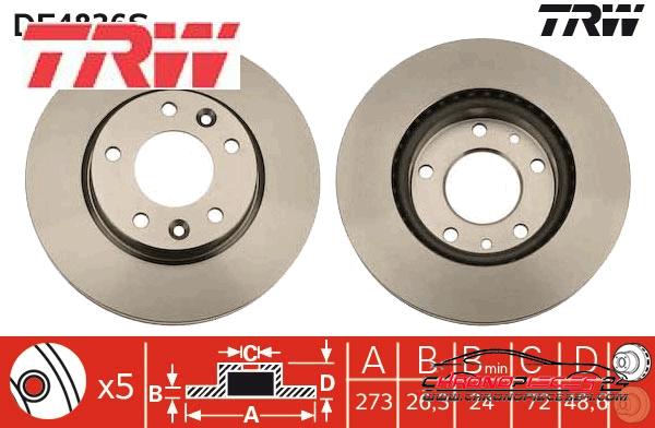 Achat de TRW DF4836S Disque de frein pas chères