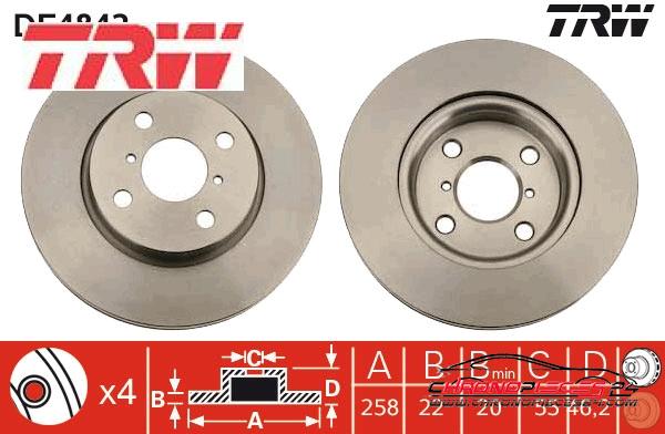 Achat de TRW DF4842 Disque de frein pas chères