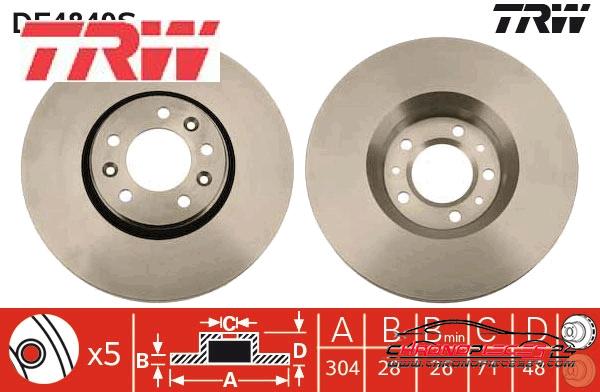 Achat de TRW DF4849S Disque de frein pas chères