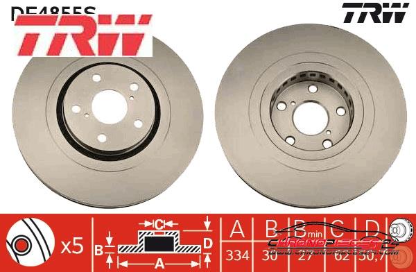 Achat de TRW DF4855S Disque de frein pas chères