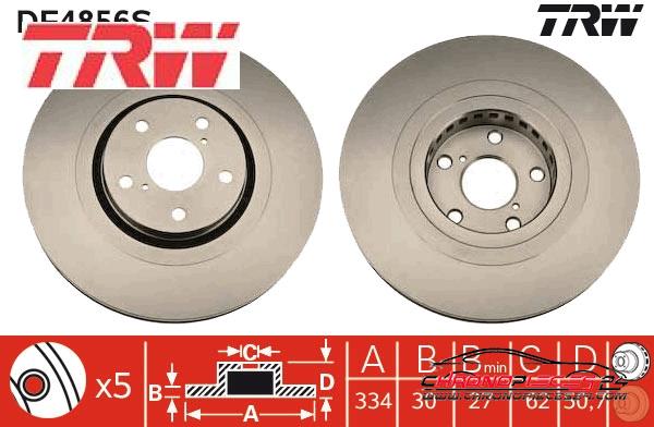 Achat de TRW DF4856S Disque de frein pas chères