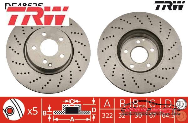 Achat de TRW DF4862S Disque de frein pas chères