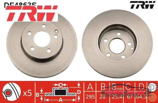 Achat de TRW DF4863S Disque de frein pas chères