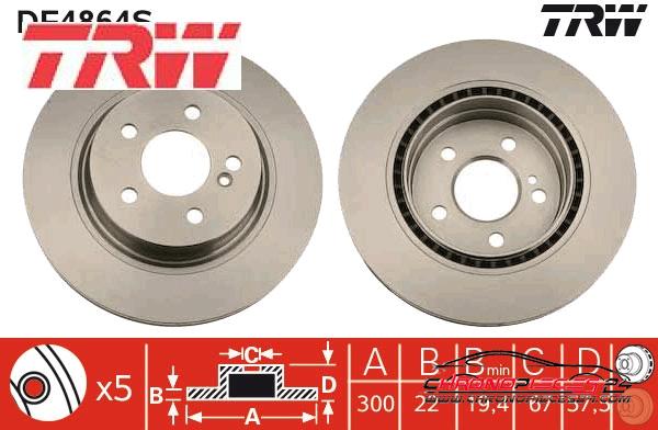 Achat de TRW DF4864S Disque de frein pas chères