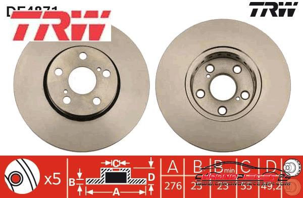 Achat de TRW DF4871 Disque de frein pas chères