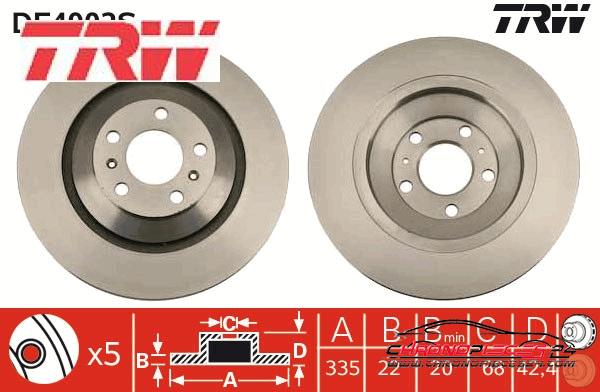 Achat de TRW DF4902S Disque de frein pas chères