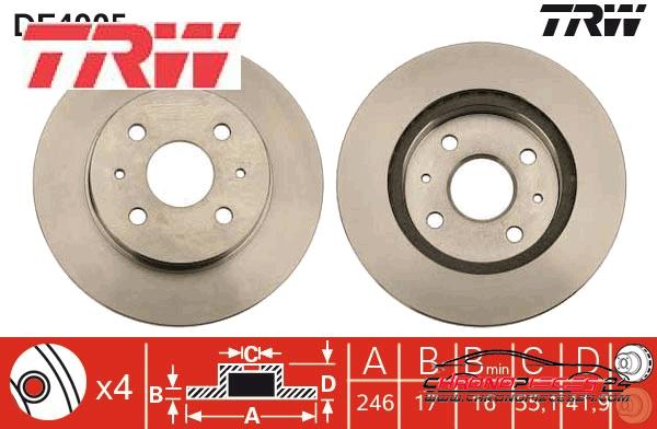 Achat de TRW DF4905 Disque de frein pas chères