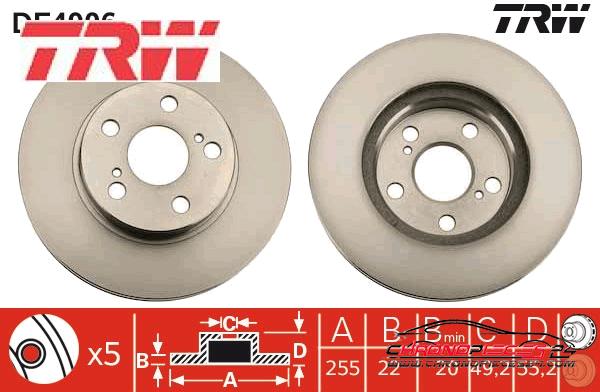 Achat de TRW DF4906 Disque de frein pas chères