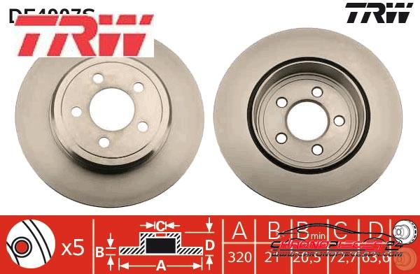 Achat de TRW DF4907S Disque de frein pas chères