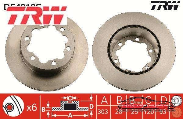 Achat de TRW DF4919S Disque de frein pas chères