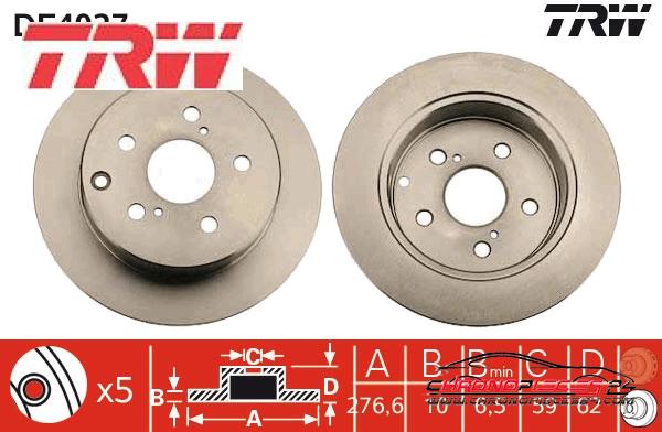 Achat de TRW DF4927 Disque de frein pas chères